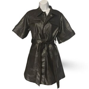 Elegant Black Leather Dress